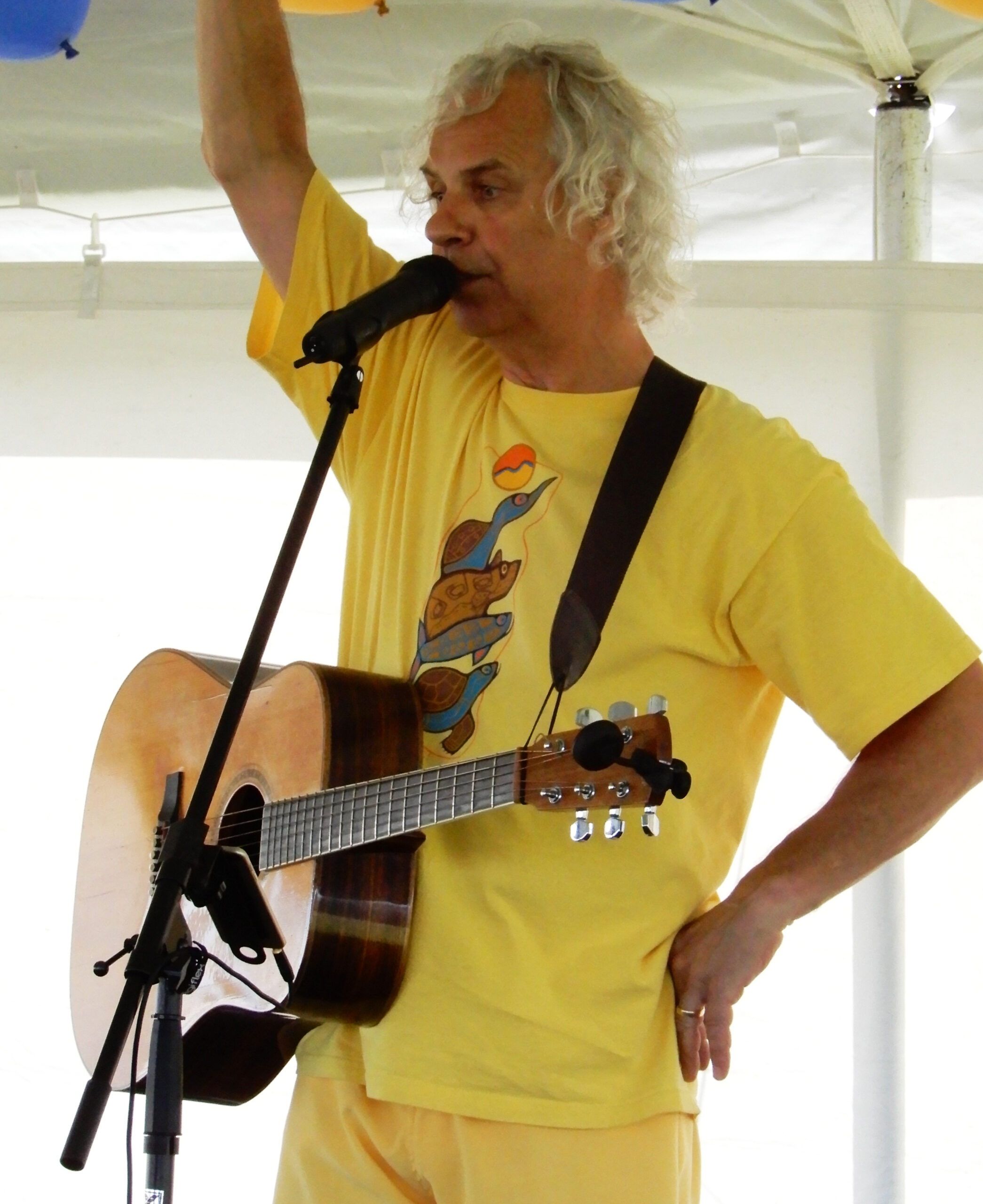 Dan with guitar on stage